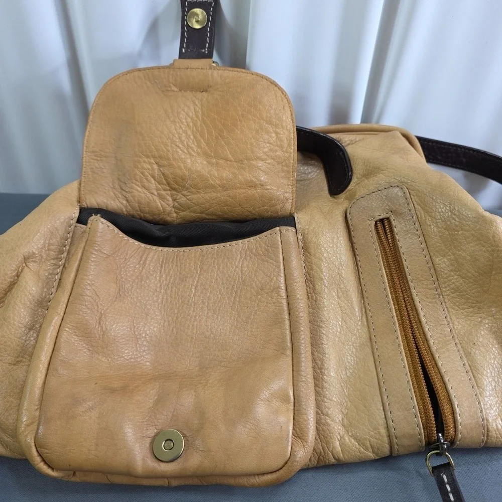 Sophia Visconti Vintage Soft‎ Leather Purse Handbag Shoulder Bag Tan Italy Y2K